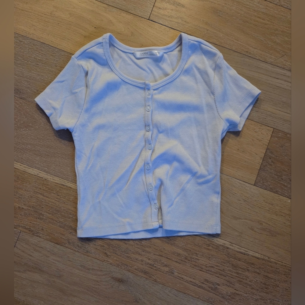 URBAN KIDS | White Button Up Short Sleeve Top